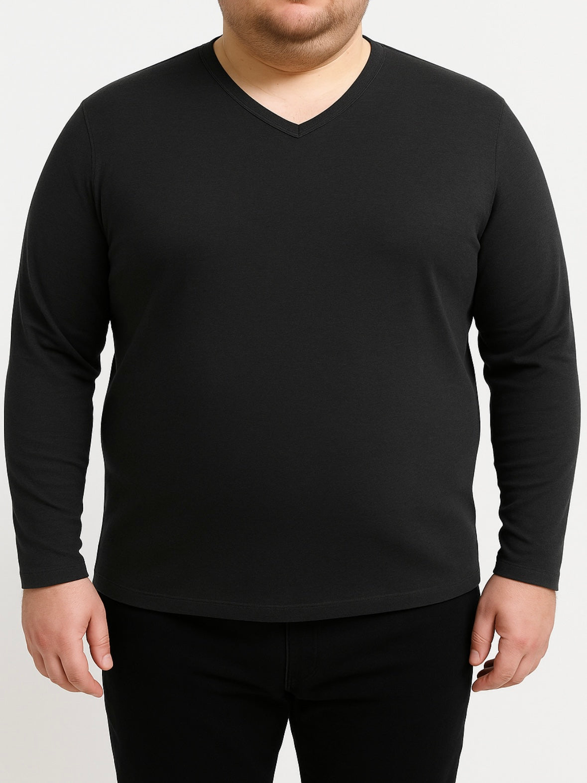 T-shirt colle V manche longue thermique homme