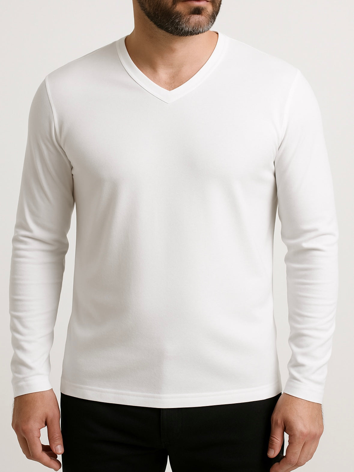 T-shirt colle V manche longue thermique homme