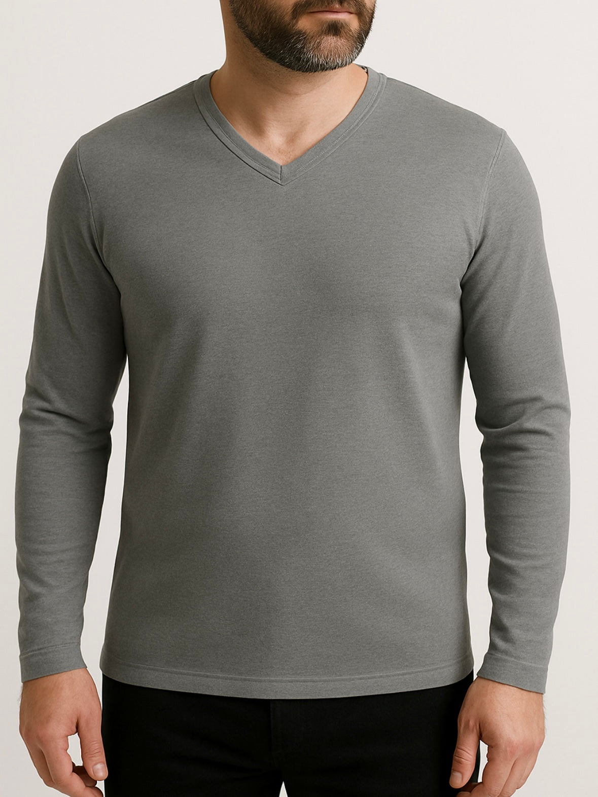 T-shirt colle V manche longue thermique homme